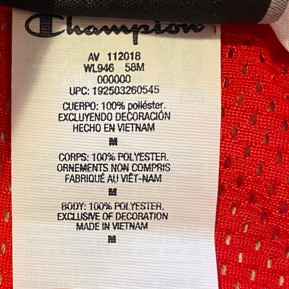 Champion Women's Red Mesh Cropped Hoodie Size M - Picture 9 of 9